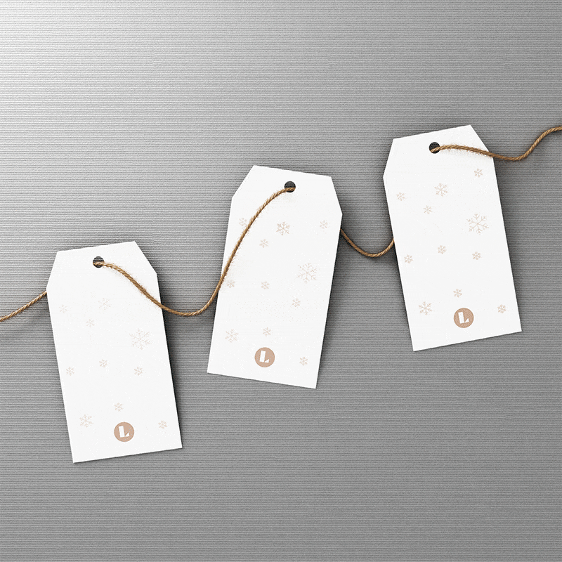 white holiday gift tags with twine